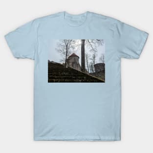 Ruins and stairs of medieval castle in Cesis, Latvia T-Shirt